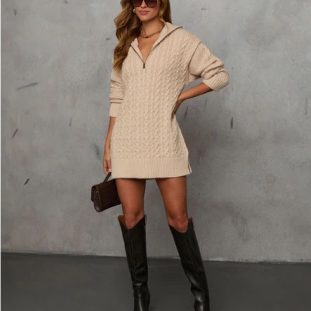 NWT VICI Cream Knit Sweater Dress